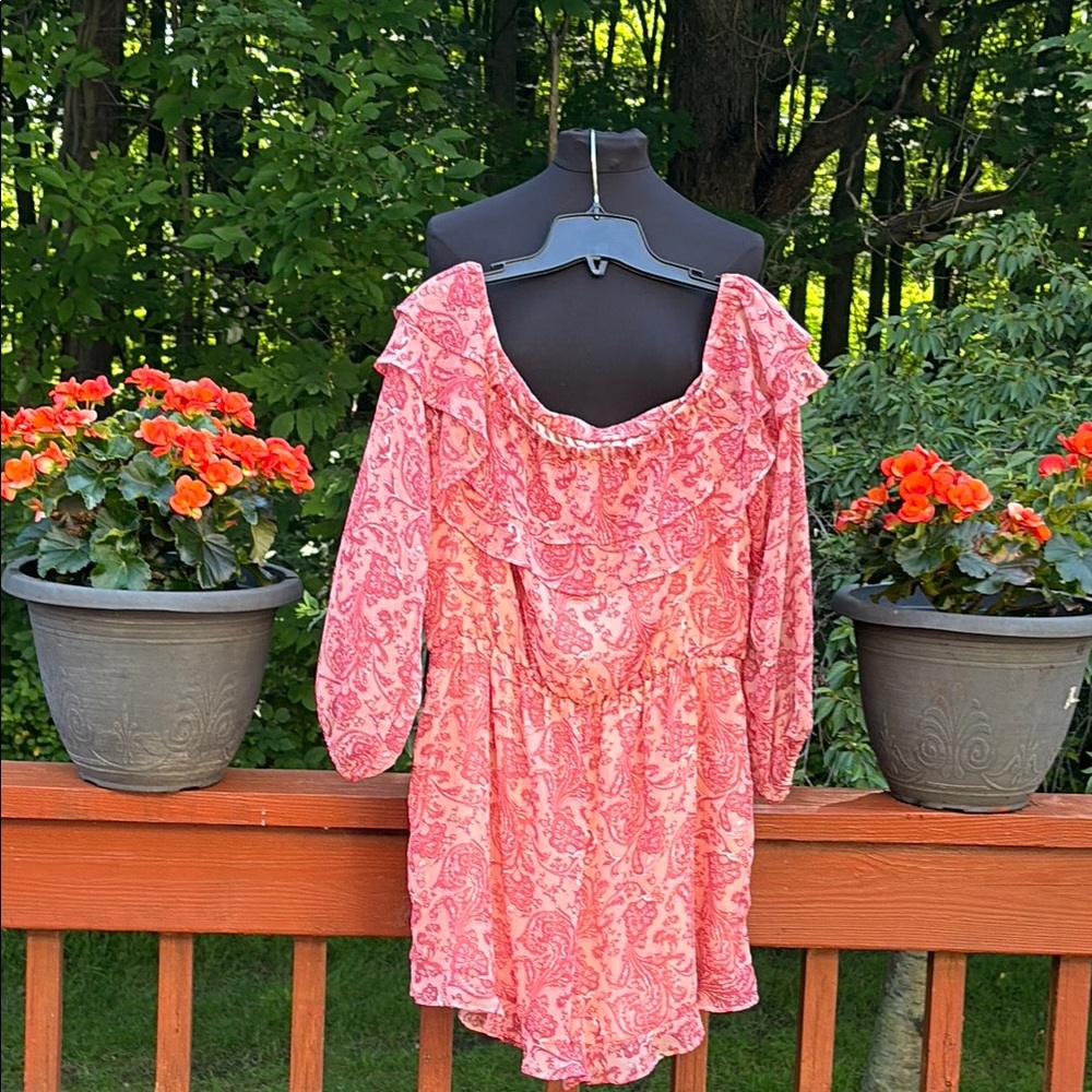 Express Pink Skorts/Romper with Bishop Sleeves
